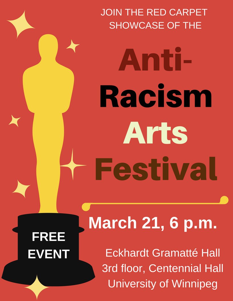 CanadianCMF's tweet photo. Join us as we wrap up the Anti-Racism Arts Festival in Winnipeg in commemoration of the International day for the Elimination of Racial Discrimination by showcasing all the work #ywg artists created! https://t.co/mbLHp1l5nr #48hourantiracism https://t.co/7XIGgpgyhv