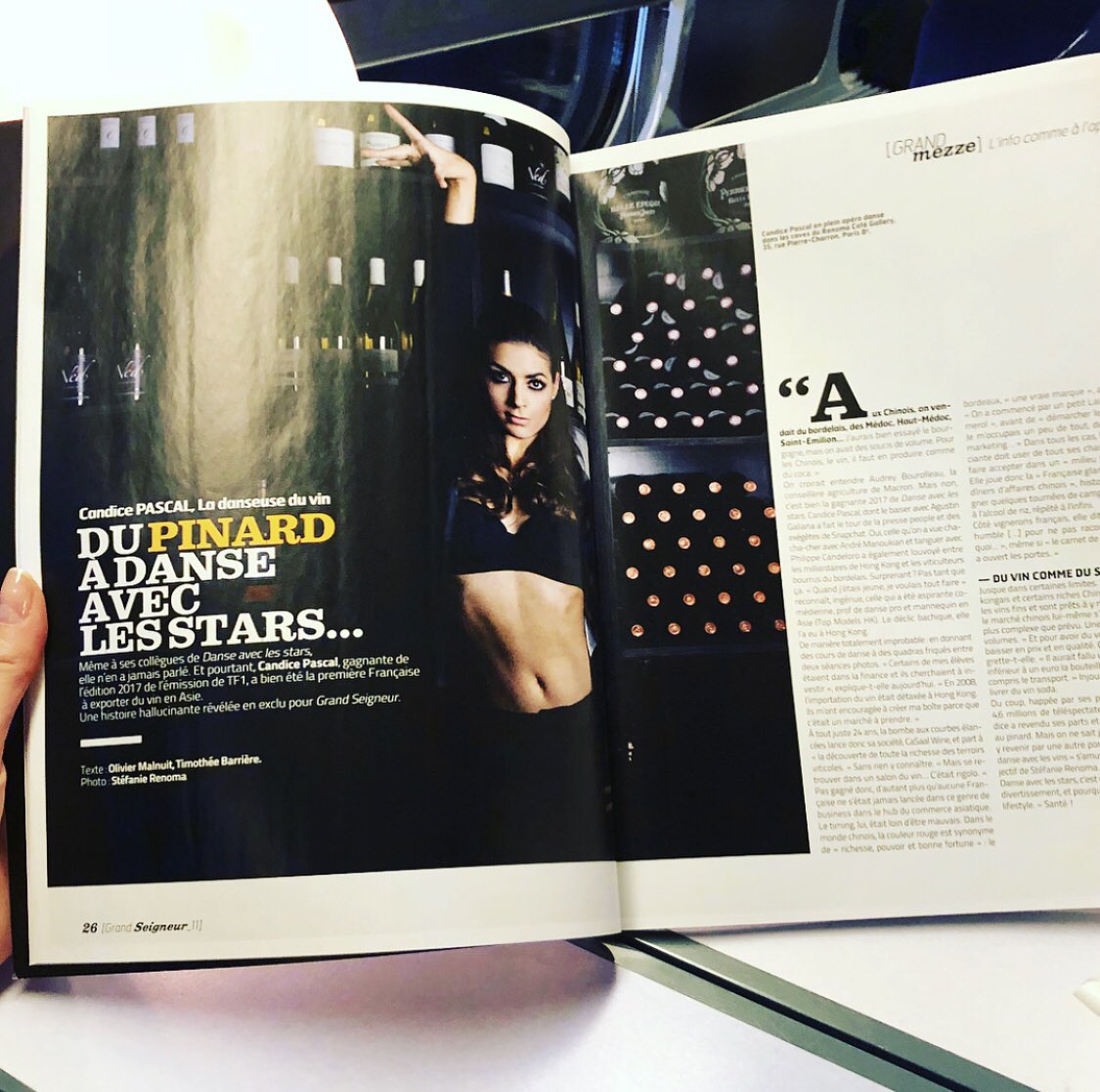 CandicePascal_'s tweet photo. « Candice Pascal par Olivier Malnuit. 
Même à ses collègues, elle n’en a jamais parlé. Et pourtant, La gagnante de Danse Avec Les Stars, a bien été la première Française à exporter du vin en Asie. Une histoire hallucinante révélée en exclu pour Grand Seigneur. » https://t.co/hh8bjaAbse