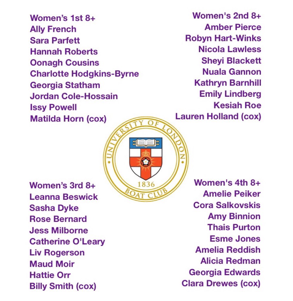 ULBC's tweet photo. Four UL women's eights will race @WEHORR this Saturday.
This is first time UL have selected four eights for WEHORR, displaying the strength &amp; depth currently of the UL Women's program.
-
Start numbers: 
UL 1st Eight - 4
UL 2nd Eight - 21
UL 3rd Eight - 82
UL 4th Eight - 87 https://t.co/PUjqxadGCj