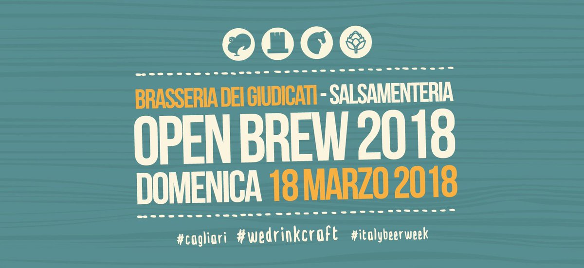 stradebirra's tweet photo. In occasione della Settimana della Birra Artigianale, la Brasseria Dei Giudicati organizza a Cagliari - Open Brew 2018 un evento destinato a tutti gli appassionati della #birra, quella buona. #italybeerweek

https://t.co/U5Py3wtM1h https://t.co/3GMMdkXTjZ