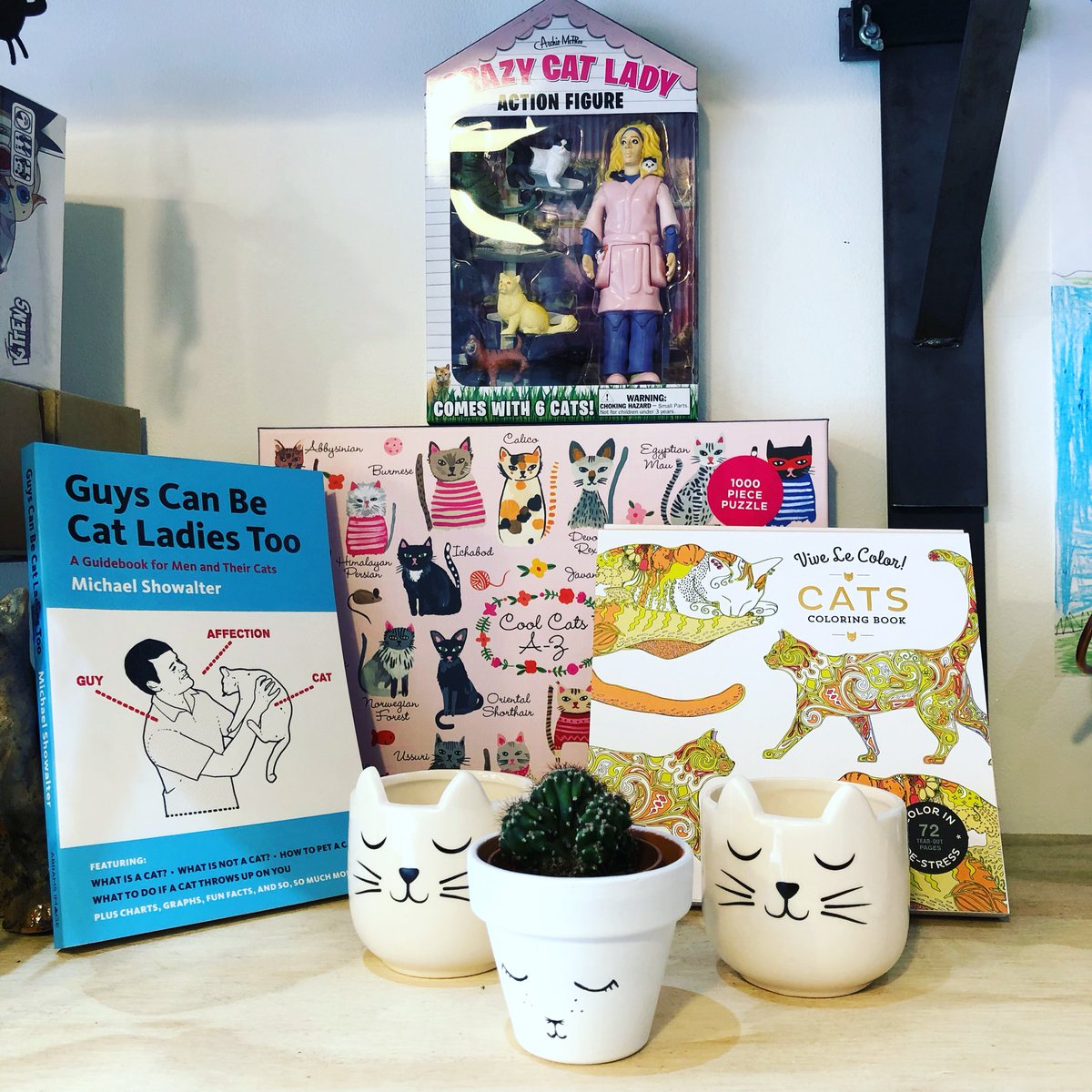 furcatsshop's tweet photo. What says #iloveyoumom like a #crazycatladyactionfigure? Get ‘em something special to celebrate #mothersday this #Sunday #funday! #guyscanbecatladiestoo #mindfulness #colouringbook #catpuzzle #miniplanters #springiscoming #cats #kittens #furcats #catshop #shoplocal #supportadream https://t.co/PbyB8dzOFL