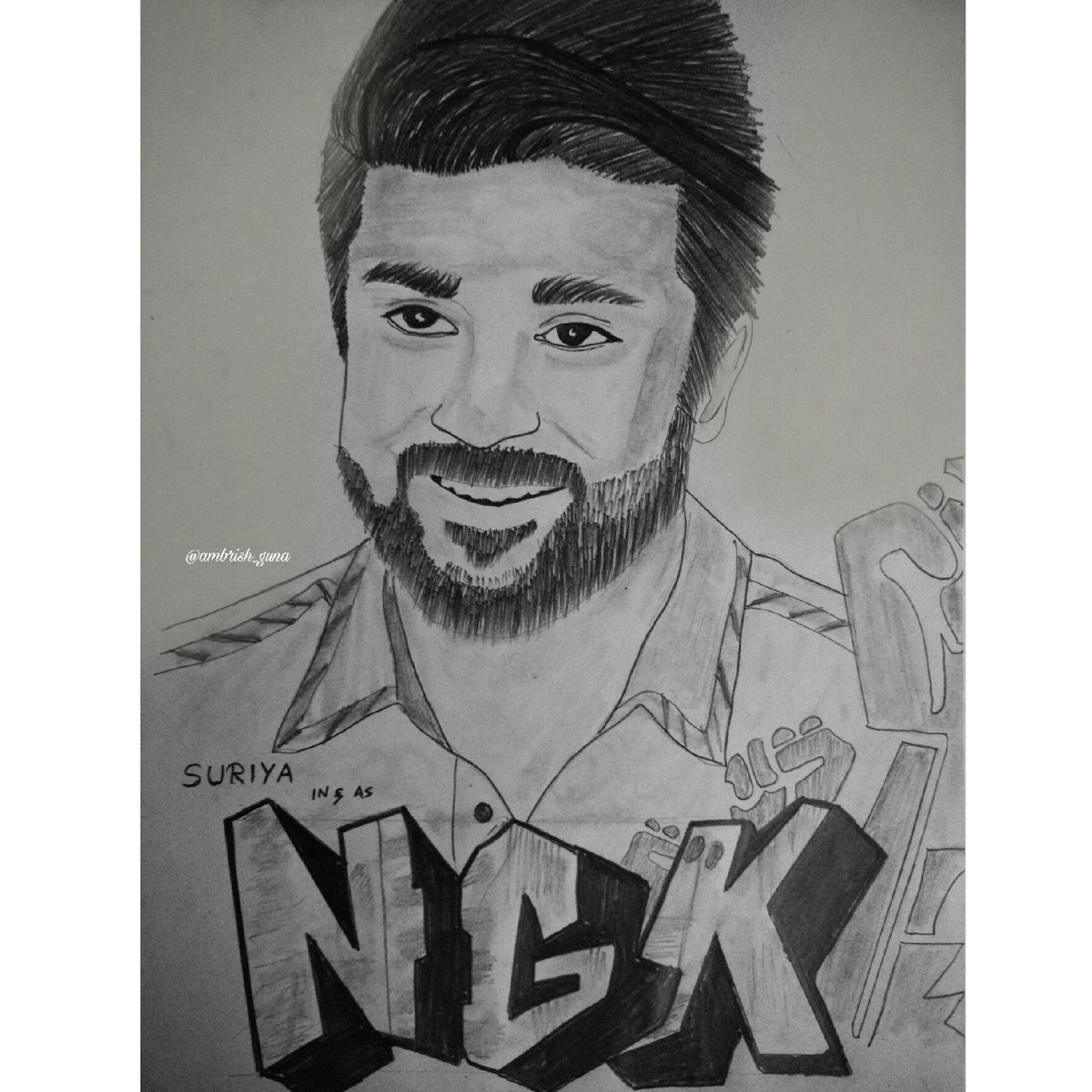 ambrish_guna's tweet photo. My pencil sketch @Suriya_offl ๐ฅ @selvaraghavan #NGK @DreamWarriorpic @prabhu_sr @rajsekarpandian @SuriyaFansClub @TKollywood @TrollHatersTH @TrollSuperstars @TeamSFK @TrollConcepts @TKStars_offl @TrollBeep @SingamSuriya_WA
#NGKFontStyle
#NGKdiwali2018 https://t.co/zmeDDrFYAN