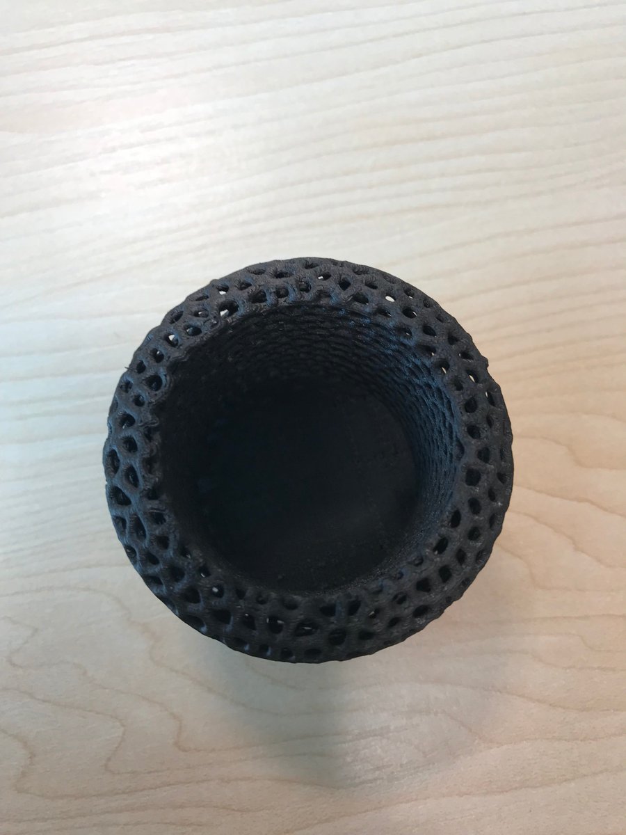 Mark3dUK's tweet photo. The outcome of our tea light holder print! Very pleased with the outcome 💪🏼 #100microns #markforged #markforged3d #mark3d #mark3duk #3dprinting #3d #3dprint #onyx #X7 #printstronger💪🏼 https://t.co/WxUMTvw83G