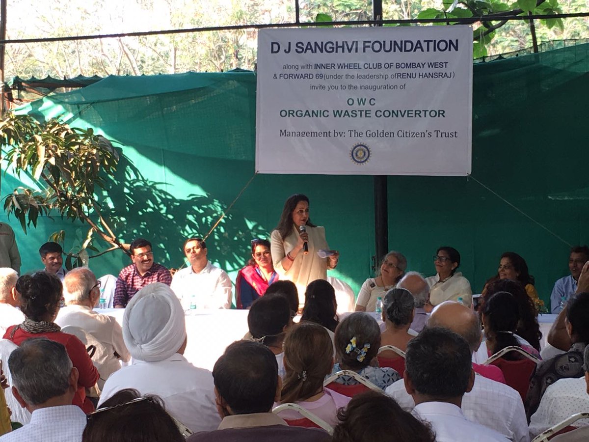 forward_69's tweet photo. Inauguration of the first OWC plant at hands of M.P Hema Maliniji @AmeetSatam @renu_hansraj @MCGMswm to tackle green waste within #forward69 #Mission2019 #zerowaste
Donors : DJ Sanghvi & Inner wheel Bombay West
#SwachhBharat #wastemanagement
#GreenLiving #composting #growgreen https://t.co/g8WtBbsvPA