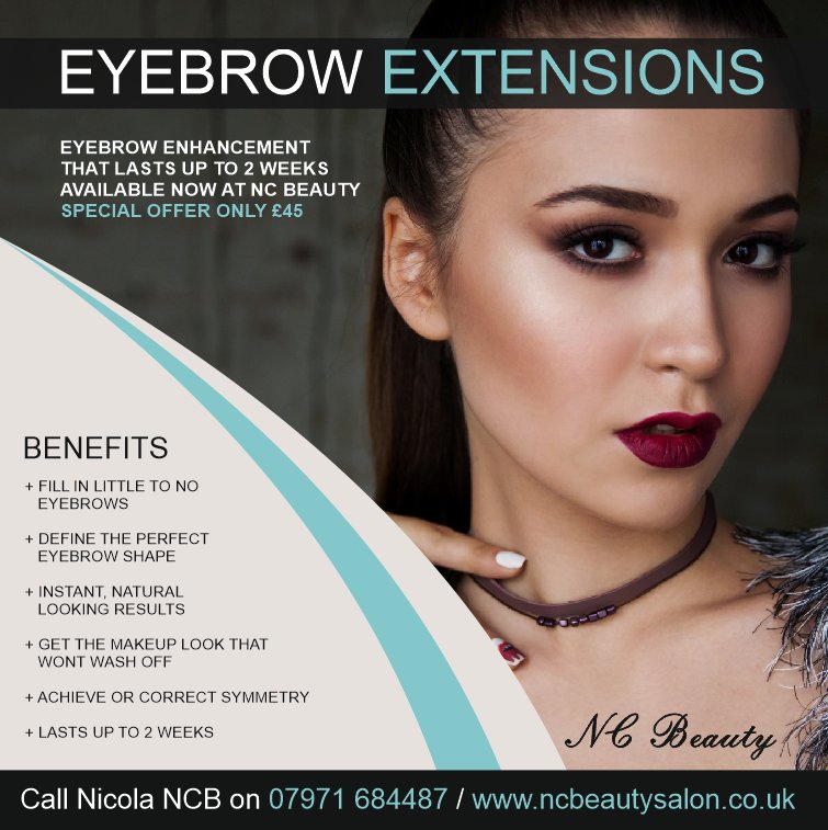 HairdressingUK's tweet photo. Get the eyebrow enhancement that lasts up to two weeks with Eyebrow Extensions from Nicola at NC Beauty. Call for an appointment in Bolton, Bury on 07971 684487 or visit https://t.co/Bw1LCq24R4 https://t.co/nIIPpcFLnq