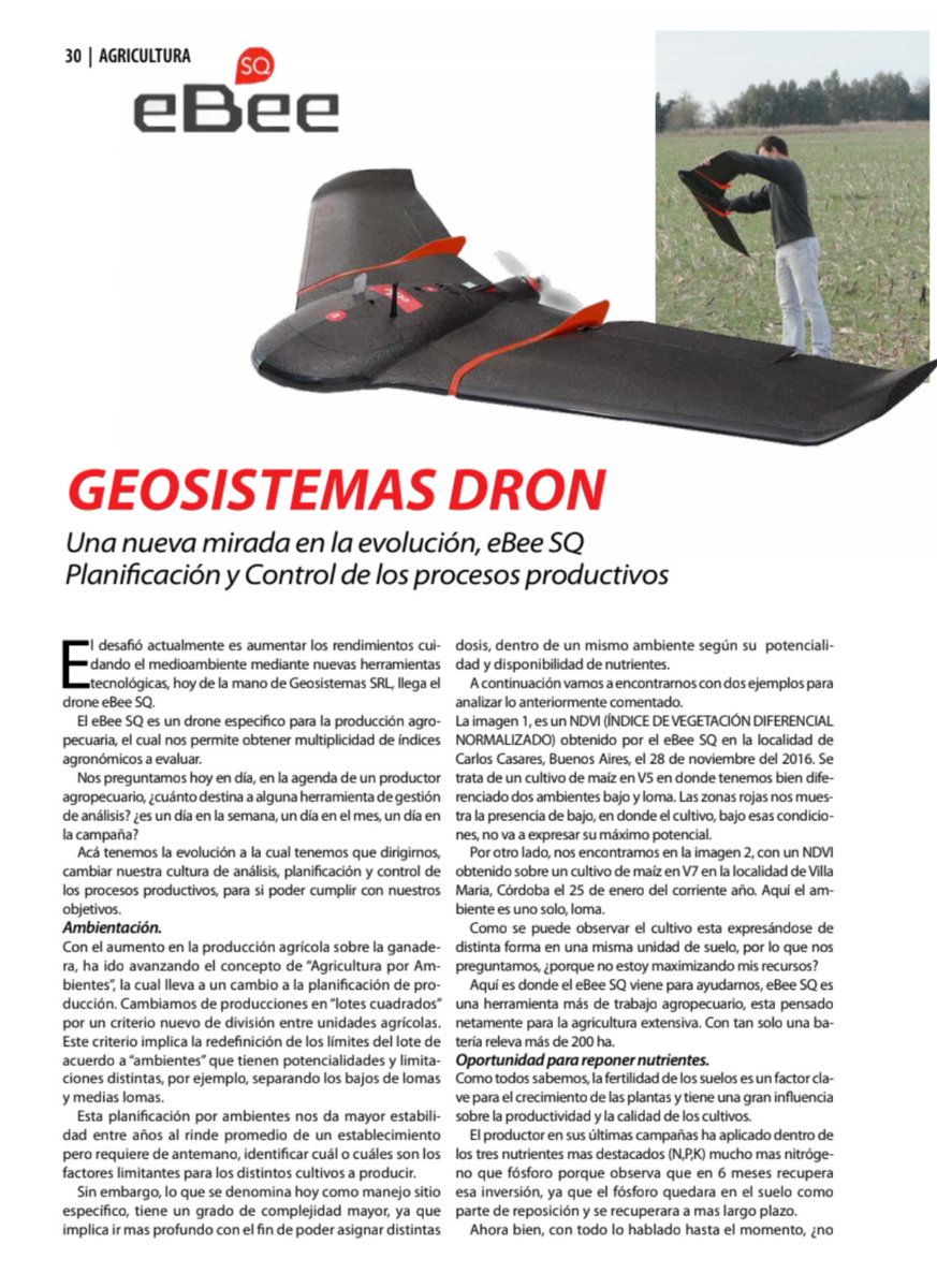 geosistemassrl's tweet image. &quot;una nueva mirada a la evolucion&quot; y a la #agricultura por ambientes con #eBeeSQ @sensefly #ap #bpa #tierraadentro