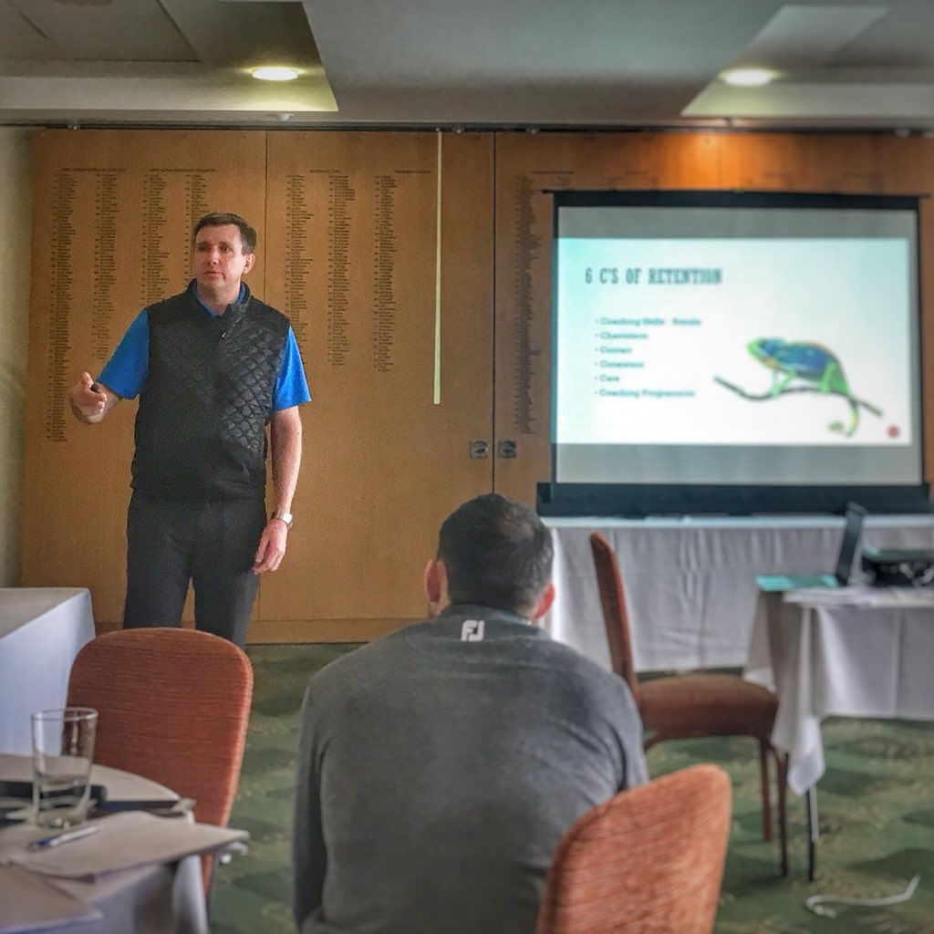 TomGibbsGolfPro's tweet photo. #firstclass seminar from @steveastlegolf on the coaching business.
Thanks for sharing your knowledge and experience Steve
#golf #marketing #cops18 https://t.co/scgpdZCfck