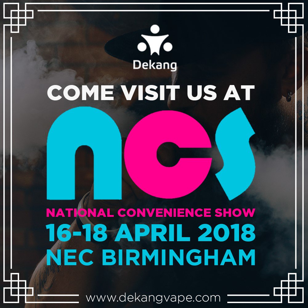 We'll be at the NCS show this year at the NEC in Birmingham from April 16th - 18th, come visit us and check out our amazing range of products #vape #dekang #NCS #NEC #birmingham