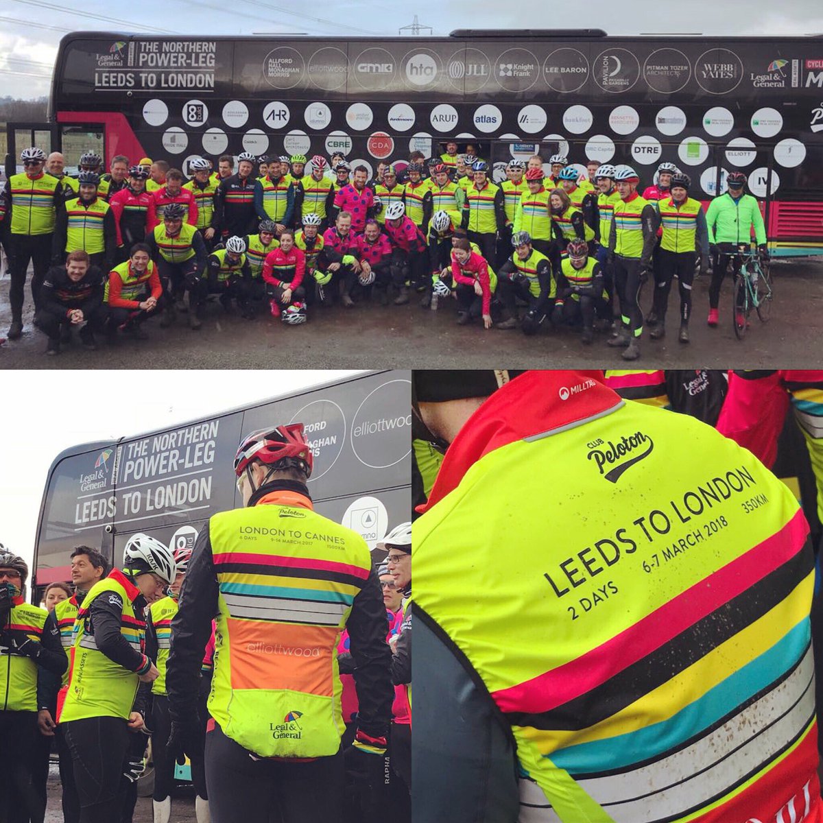 ClubPeloton's tweet photo. Lunch done and heading down on the home strait to London. The freezing weather is easing and the sun’s coming out!
#cycletomipimnpl #cycletomipim #ridenetworkfundraise @LGIM https://t.co/siFdrdtVjZ
