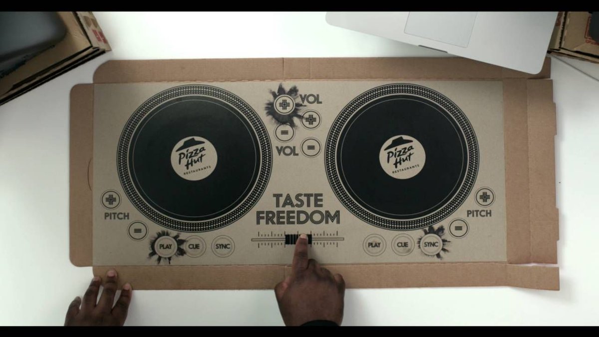 MellonaidAgency's tweet photo. Pizza Hut’s playable pizza box DJ decks, created by Novalia via @wayneford. https://t.co/wxPV0BmFR6 https://t.co/AboQVuTG4v