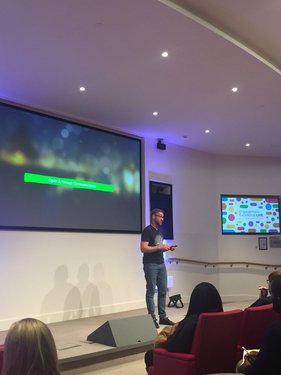 gemvms's tweet image. .@glennelliott smashing it as ever on stage at #EnExLive. Telling us more about What HR rebels do. Amazing insights on trust - half of employees don't trust their colleagues 😱open &amp;amp; honest comms are key! @EnExcellence #RebelPlaybook
