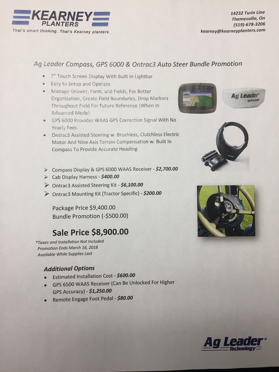 jamiedilliott's tweet photo. Ready for day 1 at #LondonFarmShow. Lots to see at Kearney Planters booth in the Agriplex including a full line of Ag Leader products. Take advantage of our Auto Steer  promotion on until the end of next week! https://t.co/6qHjQxdQC5