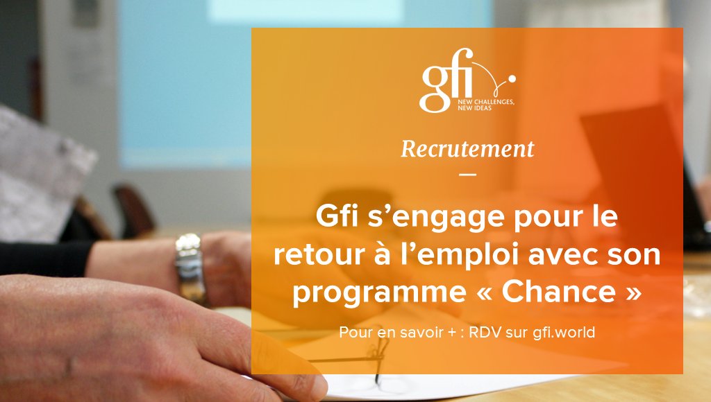 Créé en collaboration avec le dispositif de #POEI mis en place par @pole_emploi, le programme « Chance » dispense des formations aux métiers de l’#informatique aux personnes éloignées du marché de l’#emploi ou en reconversion professionnelle gfi.world/fr/presse/comm…