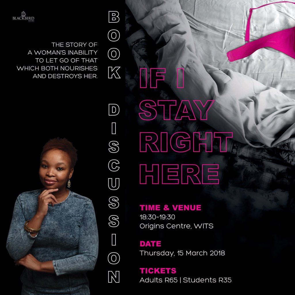 InTeeMately's tweet photo. JOIN THE CONVERSATION!

The story of a woman's inability to let go of that which both nourishes and destroys her by @SquishyPanther (Chwayita Ngamlana)

Happening at Wits on the 15th of March from 18:30. Please RT &amp; check out the details in the image. #LGBT #IfIStayRightHere https://t.co/8QUYLWA1id