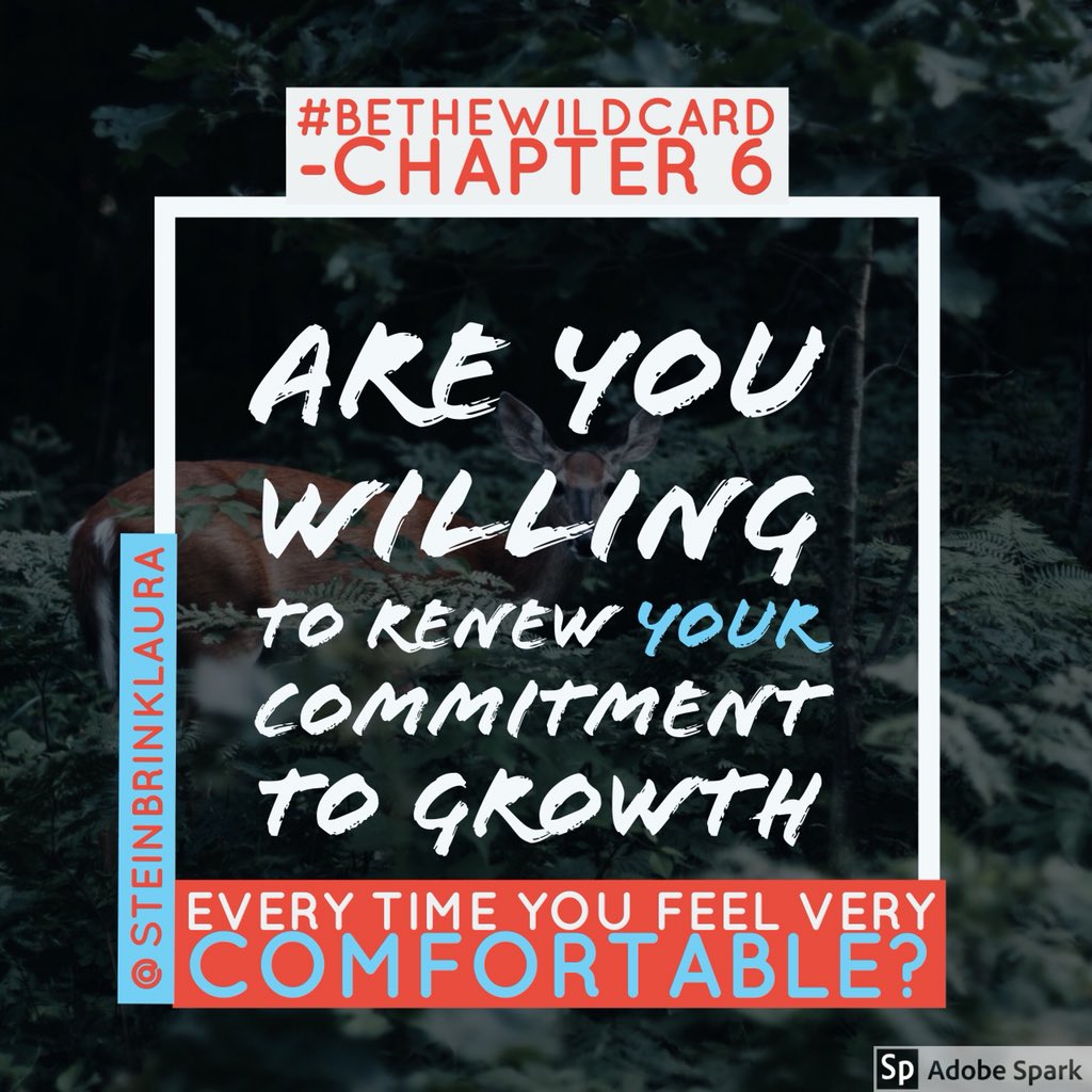 SteinbrinkLaura's tweet photo. The growth mindset movement many times focuses on the need to be uncomfortable to grow. Love this line from #BeTheWildCard that reminds us the danger lies in those moments when we are very comfortable. @hopekingteach @WadeKing7 Happy Wednesday! #tlap #DBCBooks #EduSnaps https://t.co/zjzZniRFFy