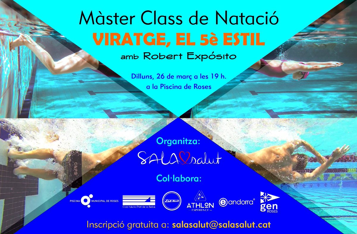 Màster Class de Natació. Viratges, el 5è estil. A càrrec de <a href="/SalaSalut/">SALAsalut</a> a la <a href="/PiscinaRoses/">Piscina Roses</a> 🏊‍♀️🏊‍♂️