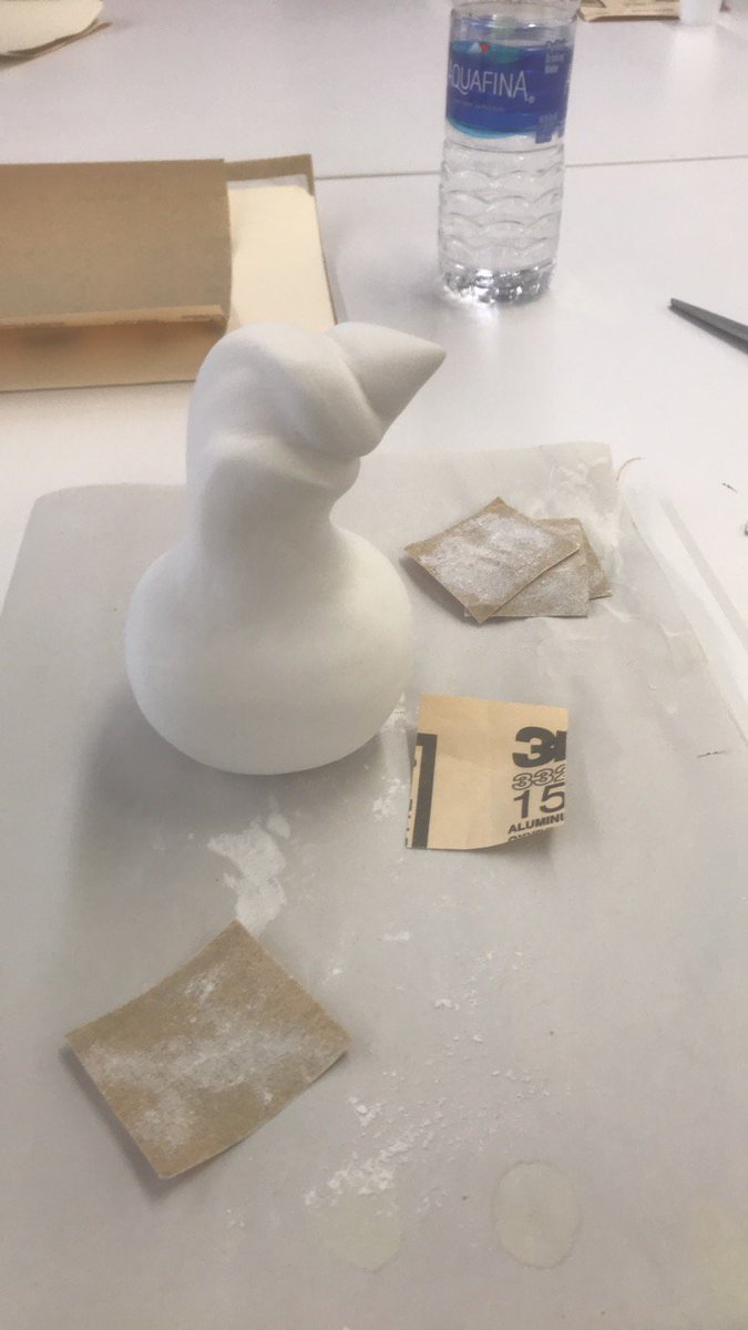 KStateArtDept's tweet photo. Students in 3D Design are doing the final sanding on their biomorphic forms in preparation for critiques. #KState #artdept #art #biomorphicform #3D #ART200 #learningeveryday https://t.co/5uKVrWRAXP