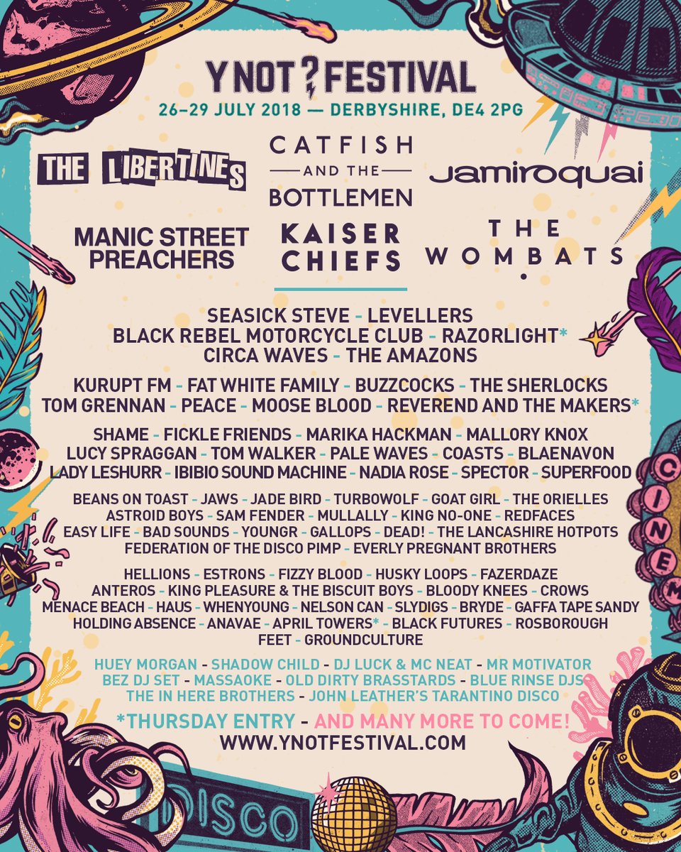 MadGTA6's tweet photo. t 💃t 💃💃 Like & Retweet to win 5 x VIP tickets to Y Not 💃t 💃t 💃
JUST IN: Also joining us at Y Not 18 are @thewombats Black Rebel Motorcycle Club @Razorlight Kurupt FM, @ficklefriends and looaads more additions.
Tix… https://t.co/7ZfdBAE4V5 by #SplacCut10 via @c0nvey https://t.co/4wjLvQ0riI
