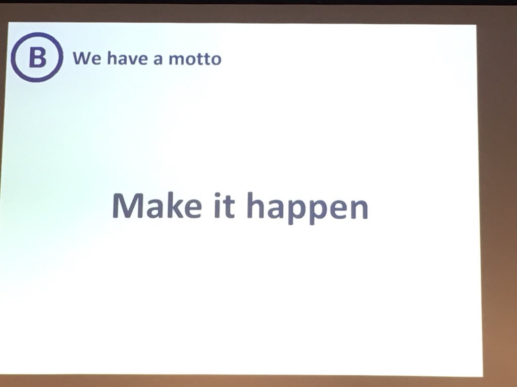 CitybrandingDH's tweet photo. Deze eerder gehoord! Motto #barcelonaGlobal #makeithappen #rotterdam #npbc18 https://t.co/WV4rtn7naS