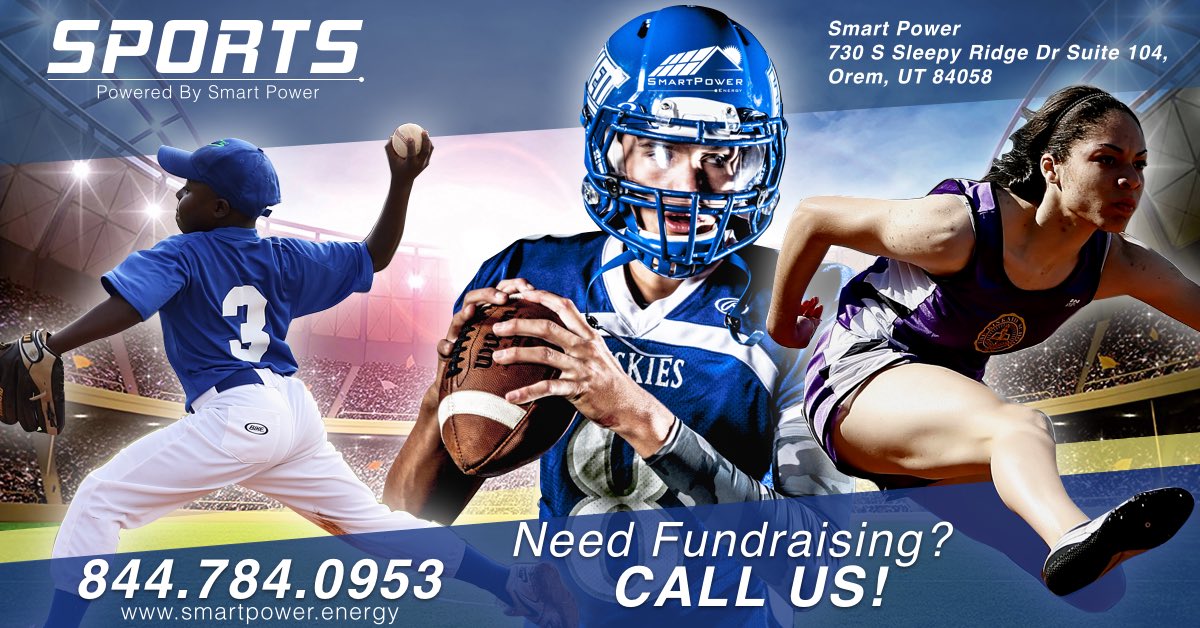 smart_powernrg's tweet photo. Does your child need help fundraising for a sports program? Smart Power will donate up to $3,000.00 for every referral that becomes a sale.
Call us today!
#GoSolar #Fundraising #SmartPowerEnergy #UtahSports https://t.co/e8WtrIY3LS