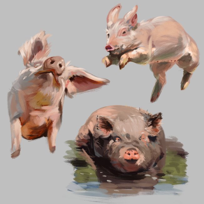 Lately.. I draw piggies. ^_^ 