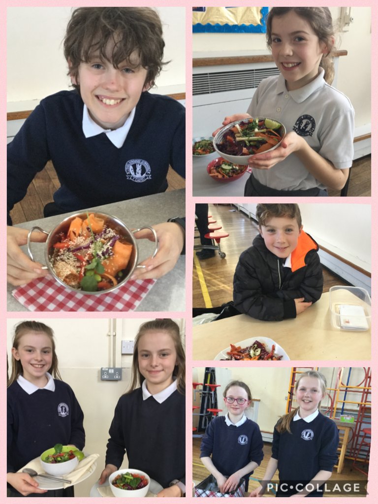 Bl.6 : O am wledd, salad Asaidd creisionllyd! / What a feast, crunchy Asian salad!  piccollage.com/_9oknMhGG