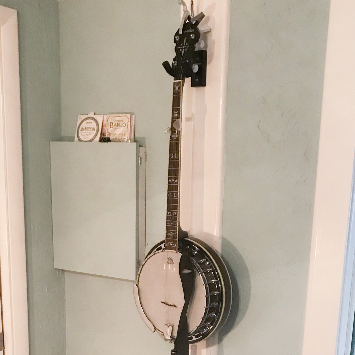 bswrooster's tweet photo. My trusty @fender FB-55 banjo. It’s nothing fancy, but it plays great and sounds amazing. Wish I could play it more. I’ve used it a bunch over the years and I don’t regret moving it from New York to LA to @charlestonsc and now Sarasota, Fl. #banjo #fb55 #fenderbanjo #fender https://t.co/kfWBxlPOh7