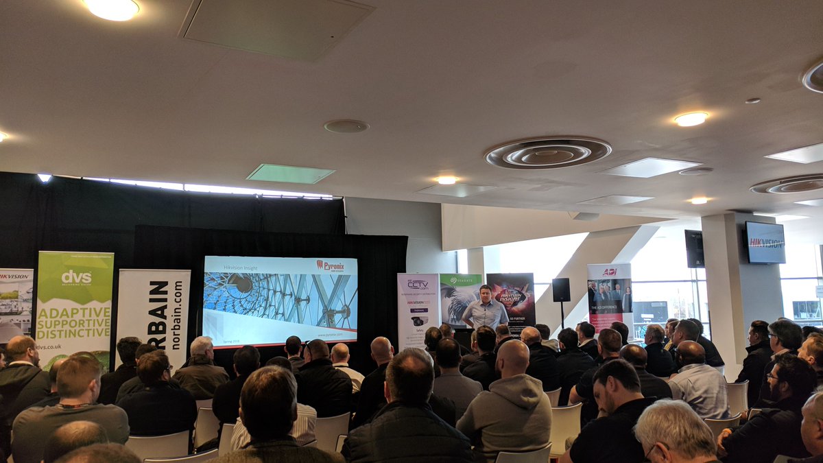 Pyronix's tweet photo. After a busy start to the @HIKVISIONUK Insight shows, we can't wait to see you all tomorrow in Derby! Come and chat about all of our latest products and solutions, including the Enforcer V10. #InstallerSay https://t.co/rnhilvhOVs https://t.co/Uxjs9x2WkG
