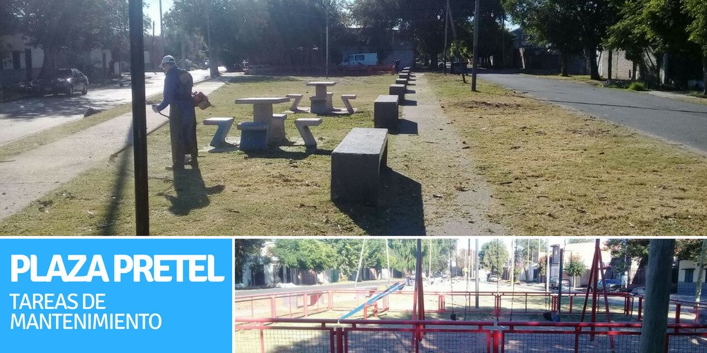 CMDSudoeste's tweet photo. 🌳👉Para lograr espacios públicos limpios y seguros realizamos mantenimiento en plaza #Pretel de barrio #25DeMayo https://t.co/tvaUJ94Hw0