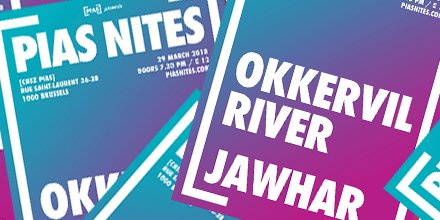PIASNites_'s tweet photo. [BELGIUM] We're excited to welcome @okkervilriver and @Jawharmusic at @chezpiasBXL for a fantastic evening. Tickets are now on sale at https://t.co/P2gLsNnRs1 #new #live #show #okkervilriver #jawhar #piasnites #chezpias #bruxelles https://t.co/vuUI1IYLba