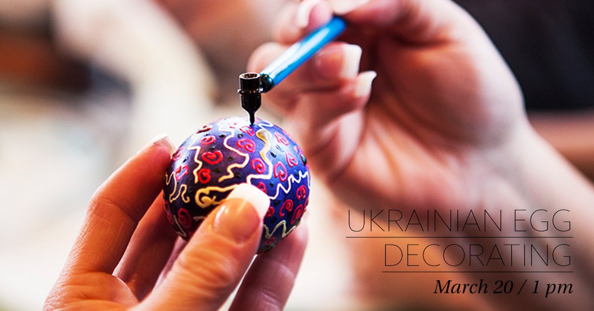 SERiverCampus's tweet photo. Decorate your very own Pysanka egg while learning the rich history of legends. Located at Crisp Museum, this event is free for all on March 20. #SERiverCampus https://t.co/Itwzey2wG8