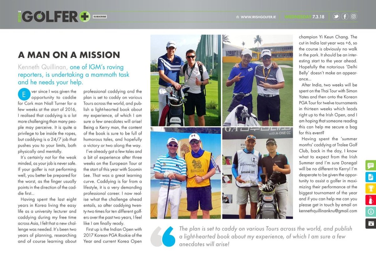 IGM article-RT would be nice pls! Begins tomorrow at the Indian Open 🇮🇳. Any leads for 🇮🇪 Open would be much appreciated. Finalizing more 🏌️‍♂️in the next few weeks👍

digital.irishgolfer.ie/i/950535-wedne…