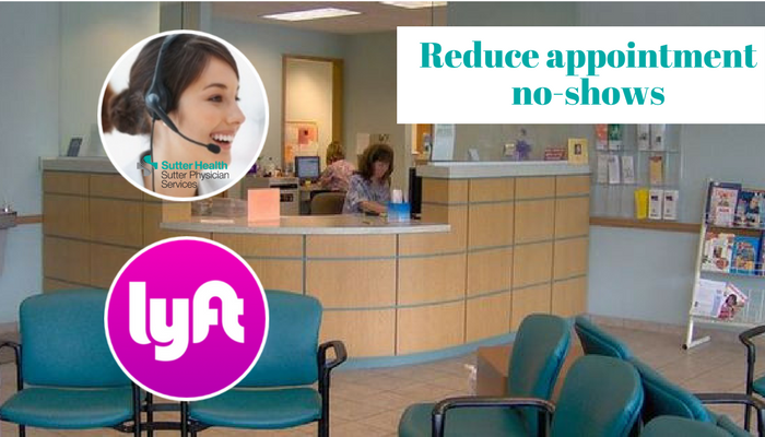 SutterHealthS3's tweet photo. High patient no-shows? Our #healthcare #contactcenter schedules a #Lyft for qualified patients. https://t.co/Kt6UF4KFe9 Hit us up at #HIMSS18 as we share our @Lyft strategy! #HIMSSanity https://t.co/fS2Z1caZ8w