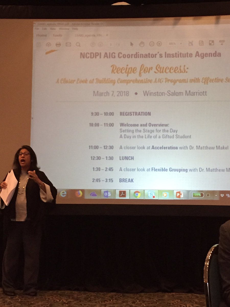 Setting the stage with NCDPI Director of Advanced Learning Sneha Shah Coltrane of <a href="/ncpublicschools/">NC Public Schools</a> A closer look at Acceleration, Flexible Grouping, and Enrichment &amp; Extension #ncagt18