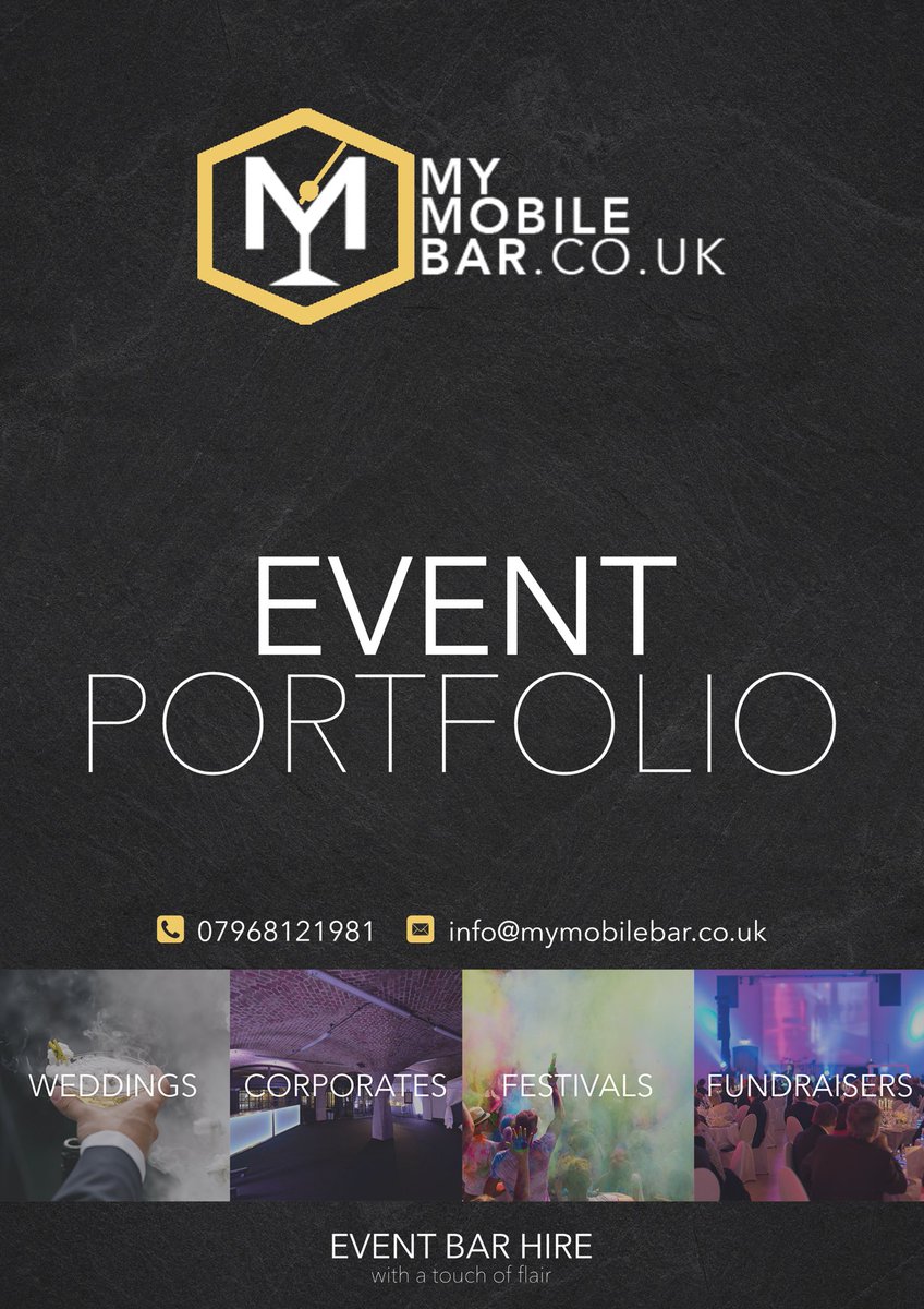 MyMobileBar1's tweet photo. New Event Portfolio on the way for prospective clients. Another step towards our expansion. 🥃🥂🍷🍸 #portfolio #eventplanner #eventplanneruk #ukevents #eventsuk #event #barhireuk #mobilebar https://t.co/yMjEw2T15T
