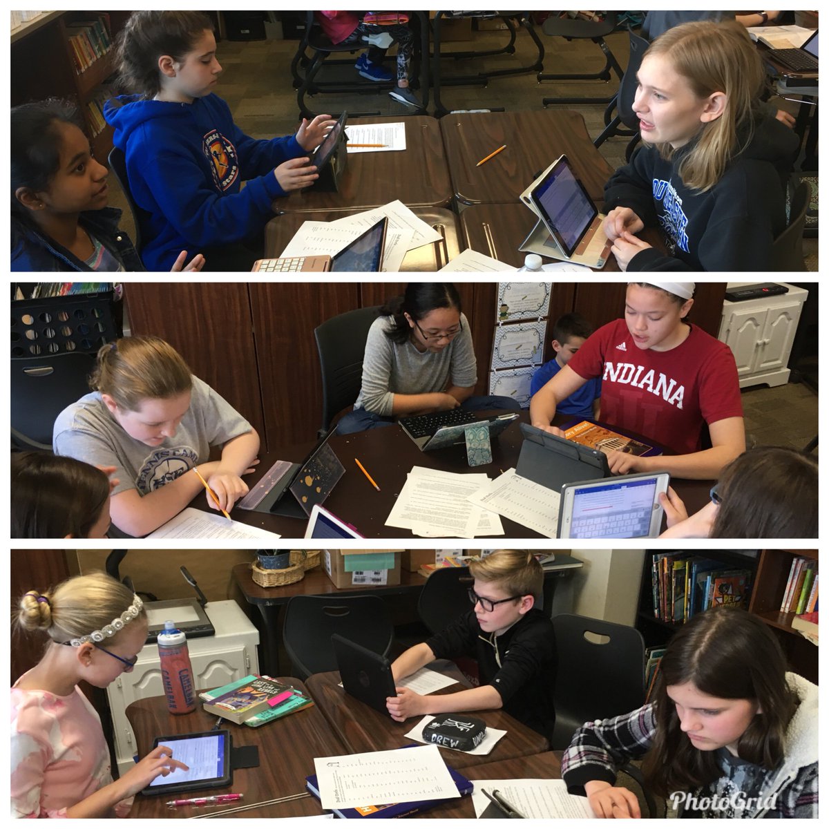 Communicating and collaborating-peer editing teams work on shared digital docs to improve each other’s writing! Great convo!@HJHPanthers