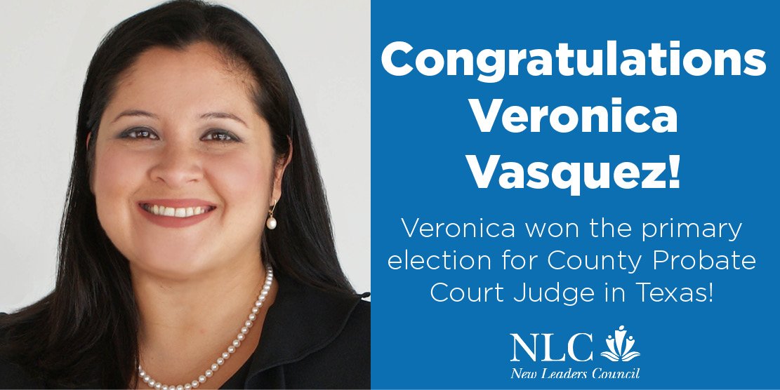 NLC's tweet photo. Veronica Vasquez (@NLCSanAntonio) was unopposed in the Texas primary election and will be advancing to the general election this November! Congratulations, Veronica! #NLCfamily https://t.co/ZA1szolSKv