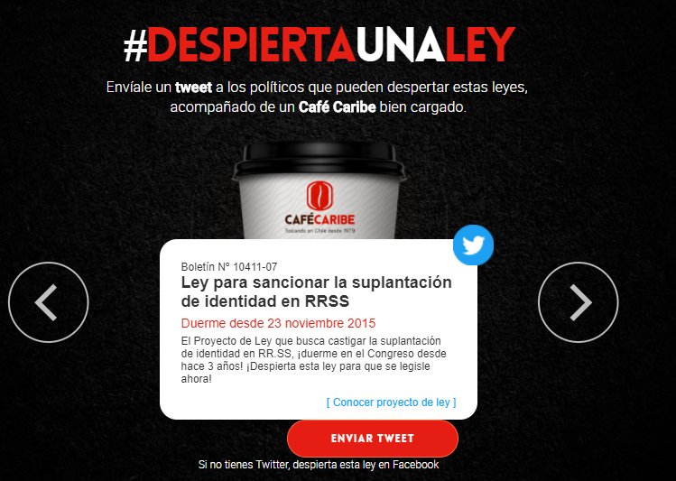 elmostrador's tweet photo. [VIDEO] #DespiertaUnaLey: Café Caribe busca despertar a los políticos https://t.co/CYz9B1TbQ6 https://t.co/s8fQI0Nj2V