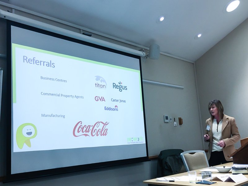 Fantastic presentation from Jenna <a href="/ReworkFurniture/">Re:Work</a> this morning if you need used or new office furniture ReWork are the go to company. #officefurniture