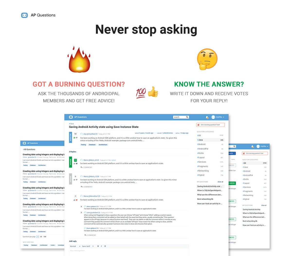 AndroidPalTech's tweet image. 🔥Ever had a burning #Android related #question? And nobody around to ask?
❓AP Questions will cover you!
👍Like and follow @AndroidPalTech and be the first to know when we launch!
#AndroidDev #developers