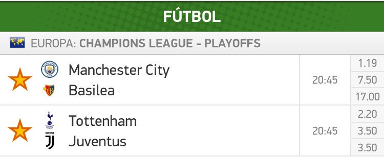 Si estos 2 partidos de Champions hoy acaban 0-0 regalaré 100€ a cada persona que haga RT a este tweet.