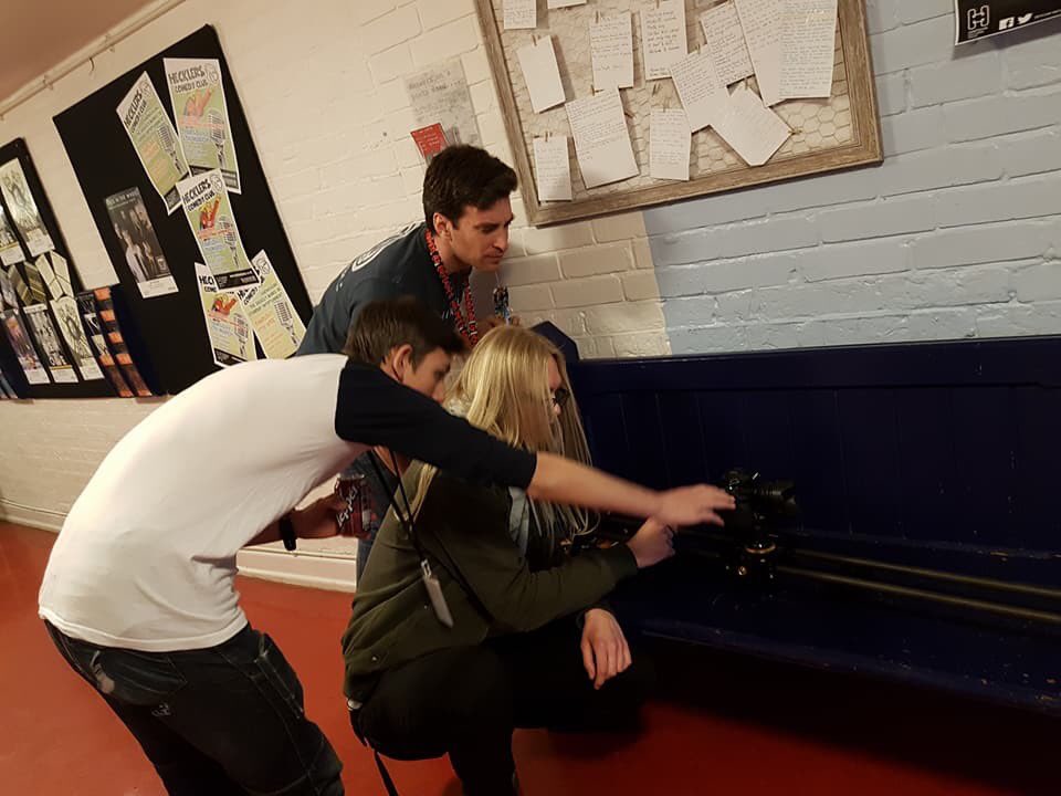 TheEDGEProject2's tweet photo. On Tuesday, students continued planning their ideas and then had a workshop based on Audio and Lighting within Media and Film. Students also practised using equipment, such as cameras! https://t.co/TnyyqnGOQr