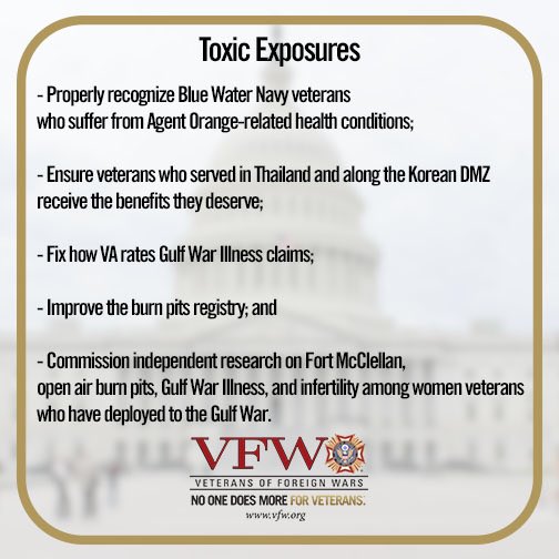 VFWHQ's tweet photo. Congress must address toxic exposure issues:
 
#VFWTestimony #VFWDC2018 https://t.co/2YpqkPhUF2
