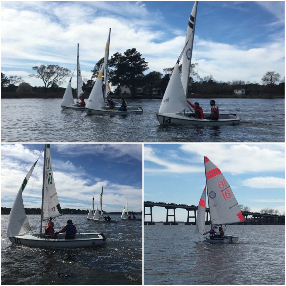 NCStateSailing's tweet image. Our @NCStateSailing squad is enjoying spring break training down in wonderful Oriental @DiscoverONC North Carolina this week training with @SailingClubatVT at @BowtoSterninONC #collegesailing #springbreak #sailingcapitalofNC