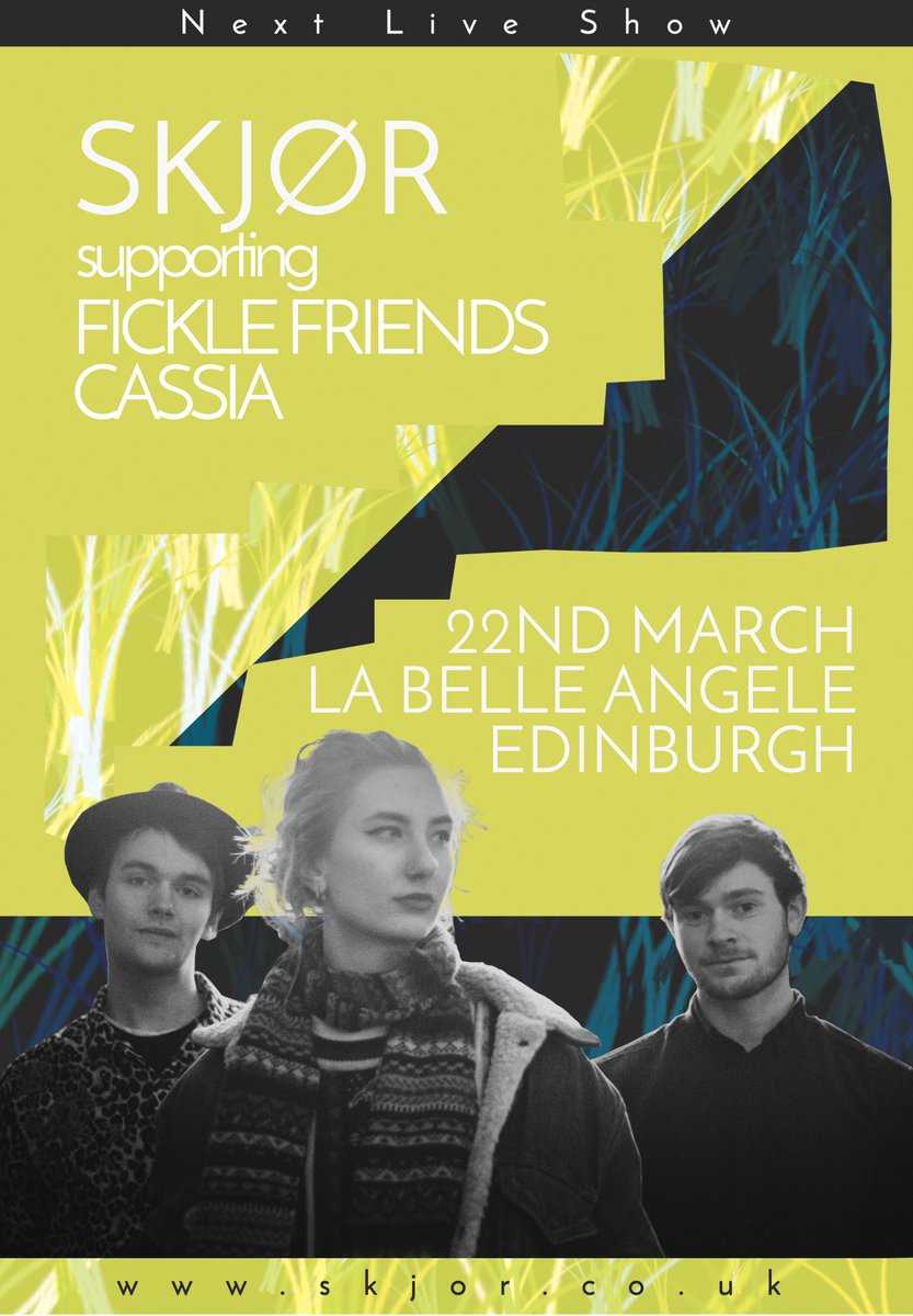 skjorofficial's tweet photo. Our first official Edinburgh show since November is supporting @ficklefriends &amp; @wearecassia at @welovelabelle Edinburgh on the 22nd March. Get tickets: https://t.co/Jkq8WnRjLe https://t.co/uRr1SgkKen