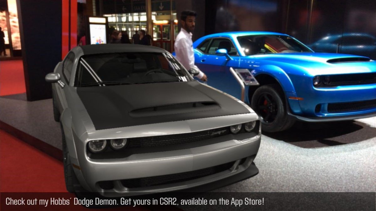 CSRRacing's tweet image. When you've been on the showfloor at #GenevaMotorShow too long and you start to see double... #DodgeDemon #ARMode #CSR2Rreal @Dodge