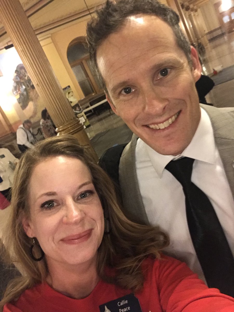 MrsMattHoffman's tweet photo. Selfie with @kevinicolejones #IBackPAT #ksleg BlockFest Fun https://t.co/svRRKfkG3h