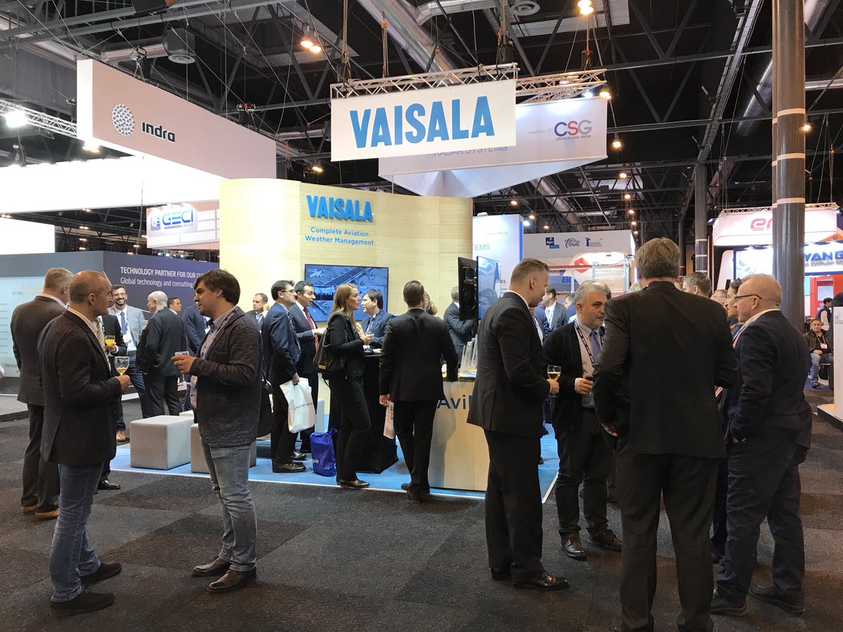 VaisalaGroup's tweet photo. #InterestingDiscussions #InterestingPeople - great to have you all visiting at our stand #WorldATM! https://t.co/K0j8cliPYk