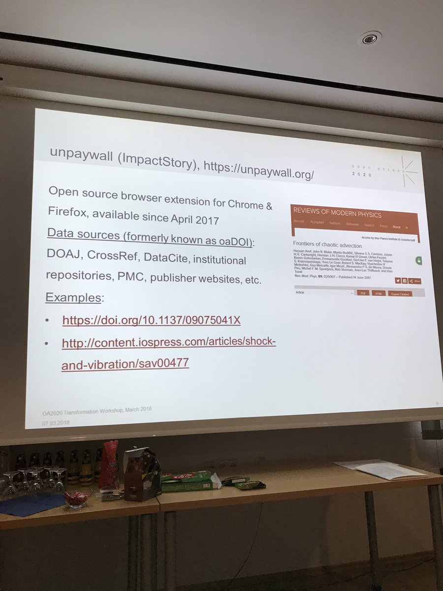More about Unpaywall at #OA2020 workshop. #openaccess