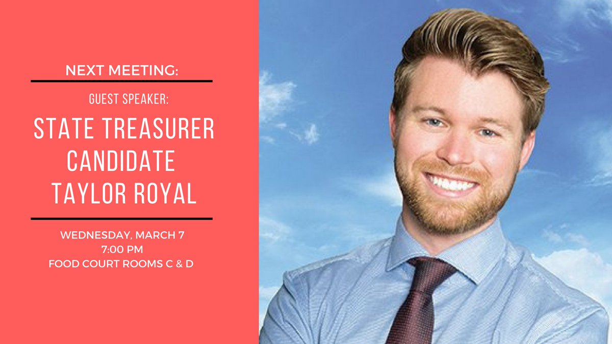 NE_Cpubs's tweet photo. Join us on tonight (Wednesday, March 7th) to listen to State Treasure Candidate Taylor Royal! https://t.co/ELC4O0QEMh